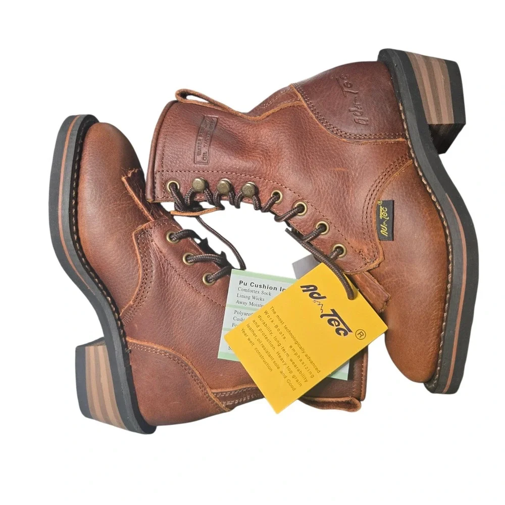 AdTec Children's Leather Packer Boot shoes Chestnut Brown 4173 Size 2